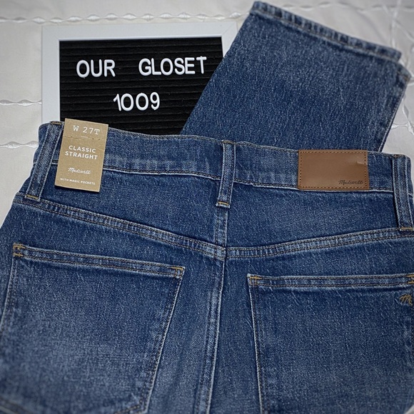 MADEWELL Denim. Classic straight Jeans in Coldbrook wash. 27 Tall - Picture 6 of 7